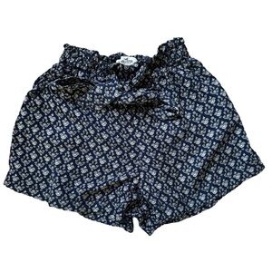 Hollister flowy navy shorts with tie elastic waistband